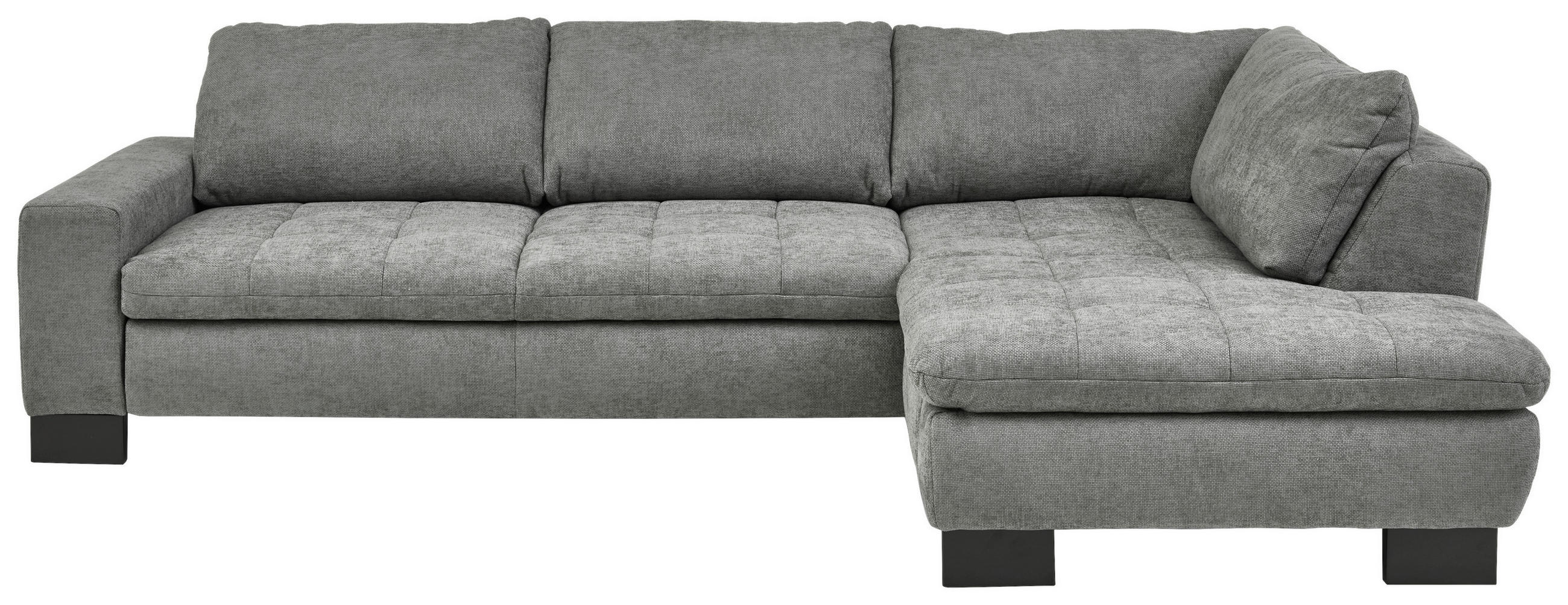 HÖRNSOFFA i chenille grå  - svart/grå, Modern, metall/textil (289/197cm) - Livetastic