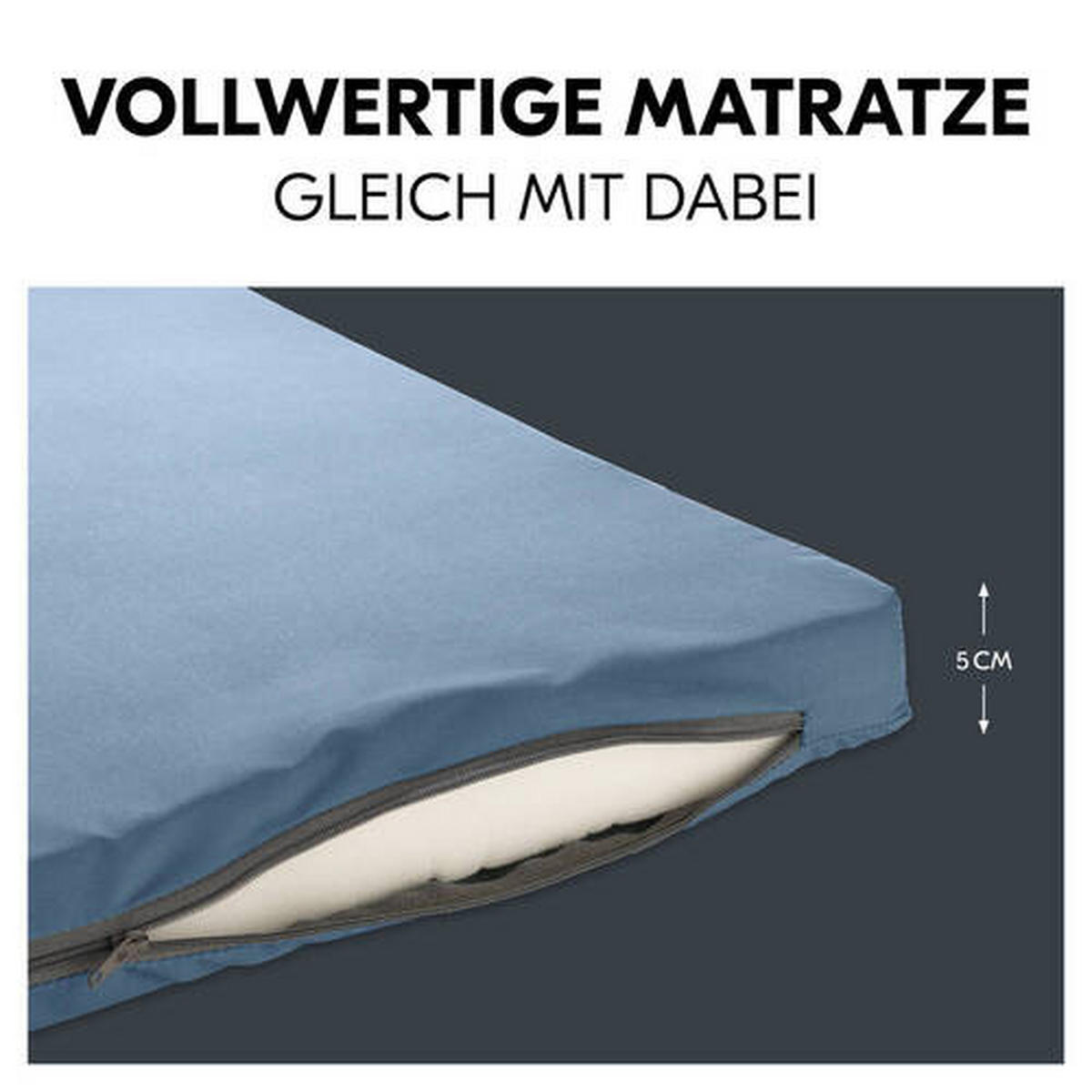 REISEBETT Sleep N Play SQ Set Blau  - Blau, Basics, Kunststoff/Textil (97/76/97cm) - Hauck