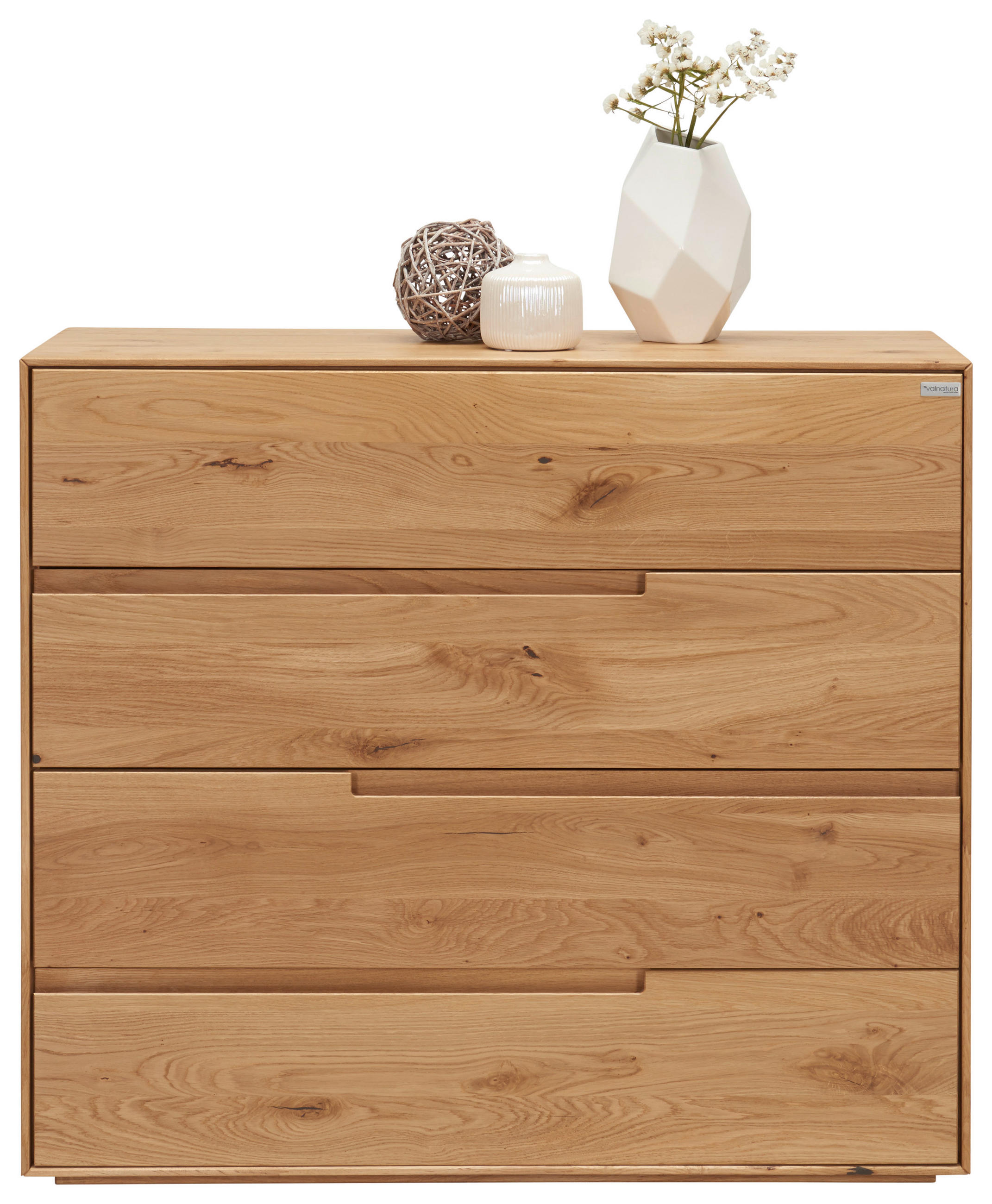 Thumbnail - Valnatura Kommode, Eiche, Holz, Wildeiche, massiv, 4 Schubladen, 99.5x91x42 cm, Beimöbel erhältlich, in verschiedenen Ho...