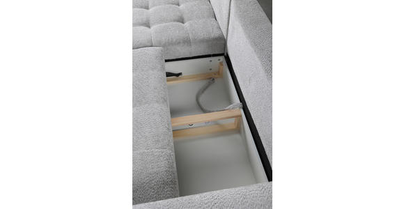 ECKSOFA Hellgrau Chenille - Hellgrau/Schwarz, KONVENTIONELL, Holz/Textil (180/266cm) - Carryhome