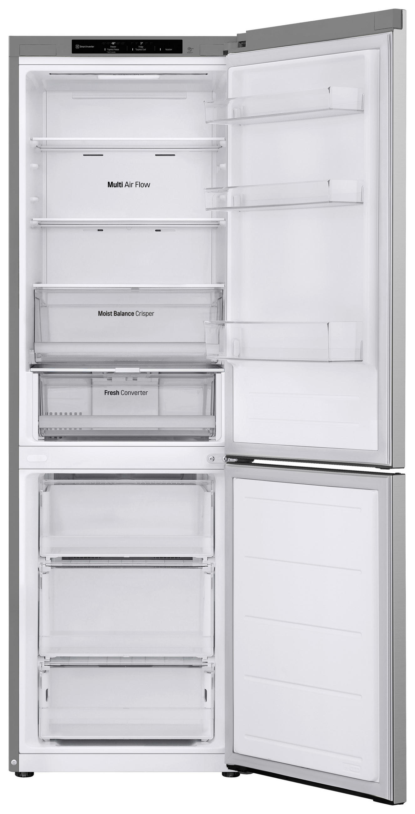 KÜHL-GEFRIER-KOMBINATION 59.5/186/67.5 cm GBV3100CPY  - Silberfarben, Trend, Glas/Kunststoff (59.5/186/67.5cm) - LG