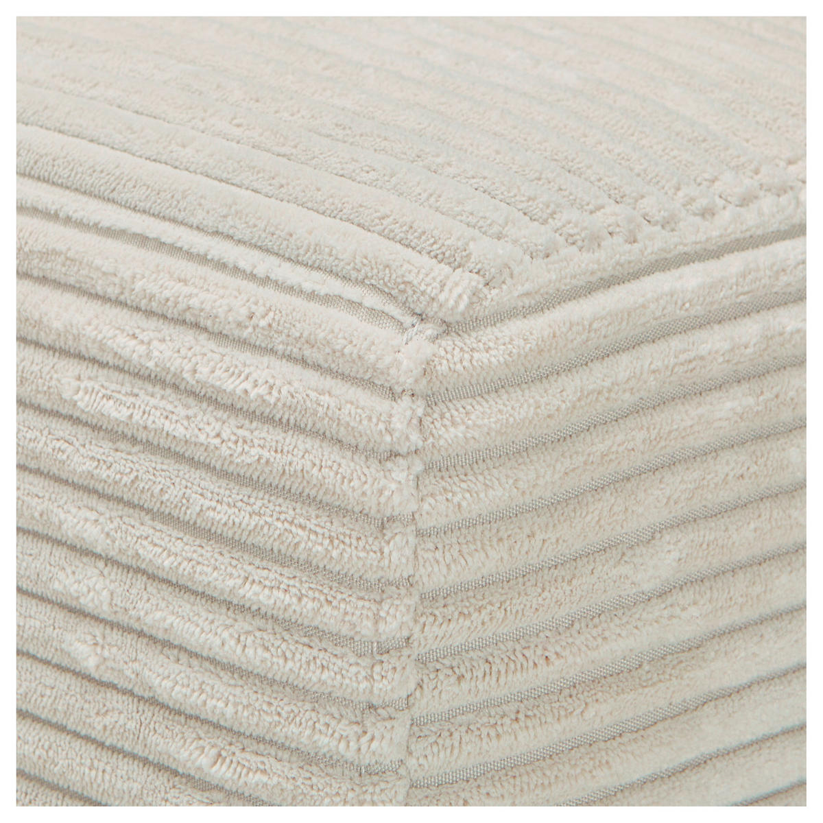 ECKSOFA in Cord Creme  - Creme/Schwarz, Design, Kunststoff/Textil (224/265cm) - Hom`in