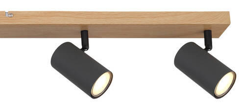 SPOTLIGHT 115/6/12 cm   - grafitfärgad/svart, Natur, metall/trä (115/6/12cm) - Globo
