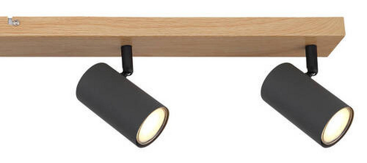STRAHLER - Graphitfarben/Schwarz, Natur, Holz/Metall (115/6/12cm) - Globo