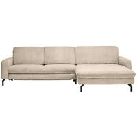 ECKSOFA in Cord Beige  - Beige/Schwarz, Design, Textil/Metall (302/178cm) - Beldomo Style