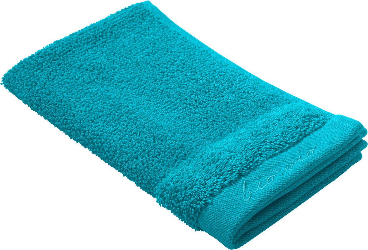 GÄSTETUCH BONITA Türkis 4-teilig 30/50 cm  - Türkis, Natur, Textil (30/50cm) - Bio:Vio