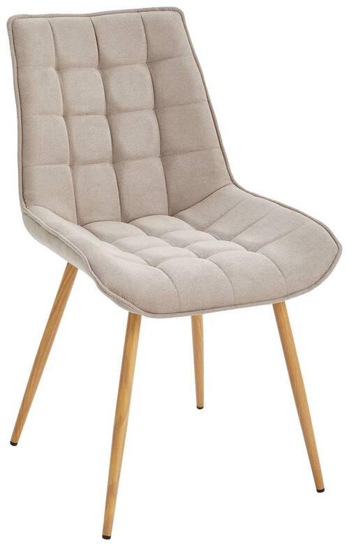 STUHL  in Eisen Webstoff Metall, Textil  - Taupe/Eichefarben, MODERN, Textil/Metall (51/88/62cm) - Livetastic