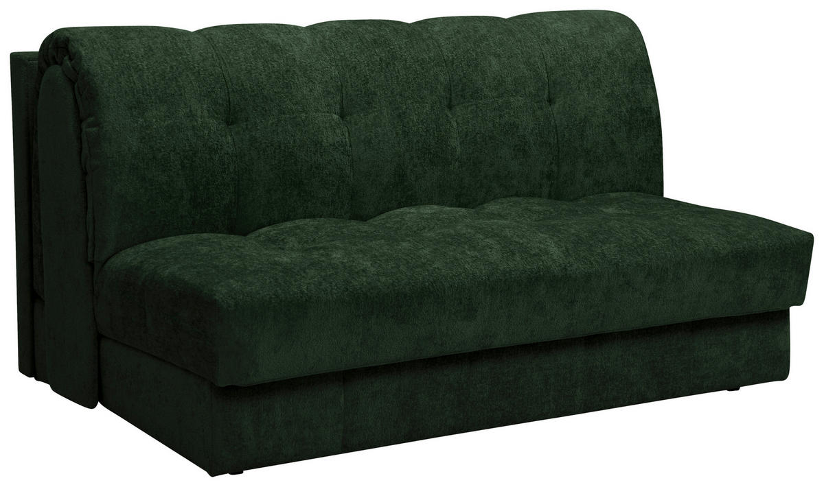 SCHLAFSOFA  mit Stoffauswahl, Schlafen auf Sitzhöhe Chenille Dunkelgrün  - Dunkelgrün/Schwarz, KONVENTIONELL, Kunststoff/Textil (166/93/106cm) - home24