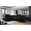 ECKSOFA Schwarz Samt  - Silberfarben/Schwarz, Design, Textil/Metall (205/278cm) - MID.YOU
