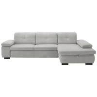 ECKSOFA in Flachgewebe Sandfarben  297/174 cm  - Sandfarben/Schwarz, Design, Textil/Metall (297/174cm) - Beldomo Style