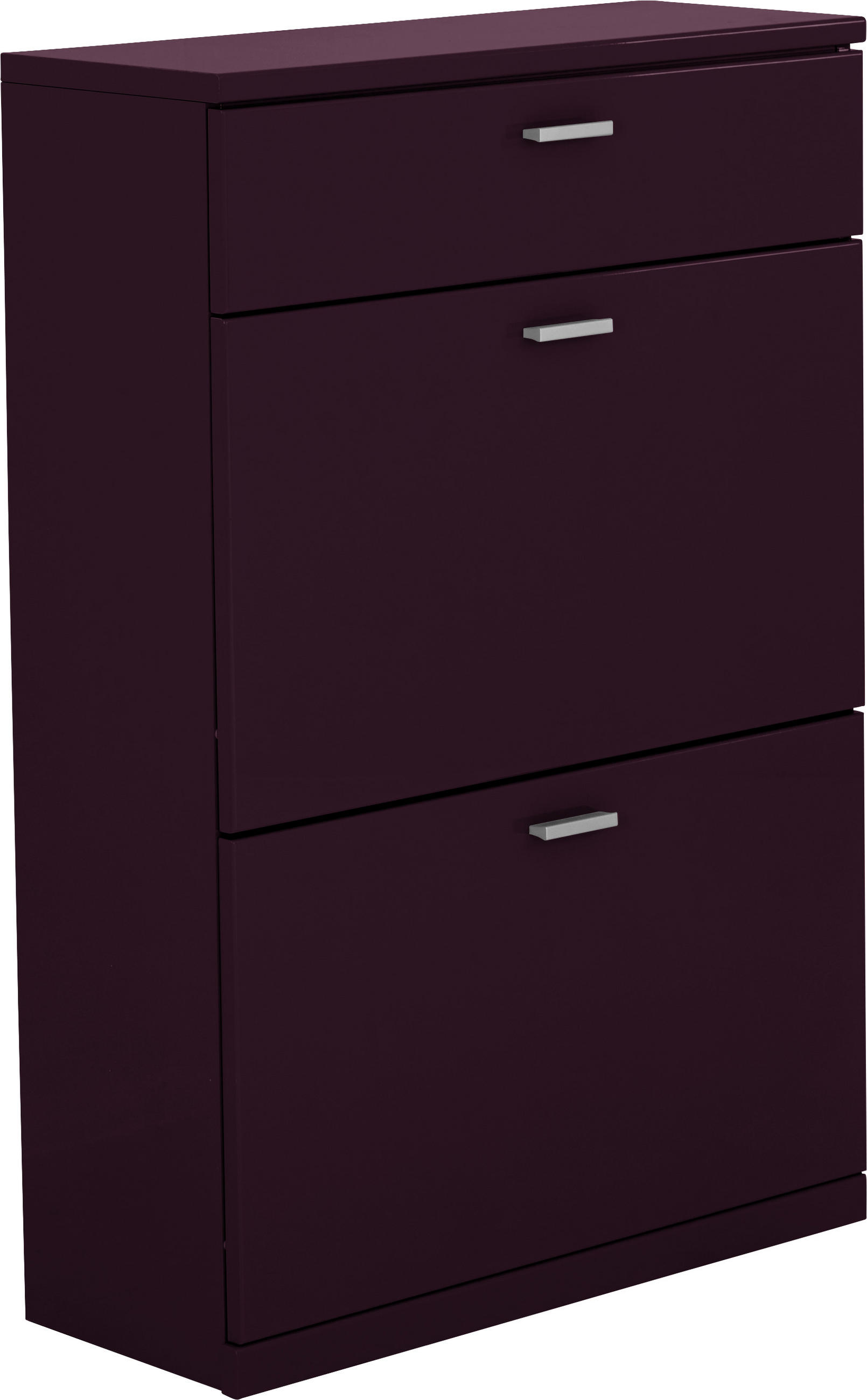 SCHUHSCHRANK  in 75/112,7/29,5 cm  - Edelstahlfarben/Aubergine, Design, Holzwerkstoff/Metall (75/112,7/29,5cm) - Invivus