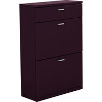 SCHUHSCHRANK  in 75/112,7/29,5 cm  - Edelstahlfarben/Aubergine, Design, Holzwerkstoff/Metall (75/112,7/29,5cm) - Invivus