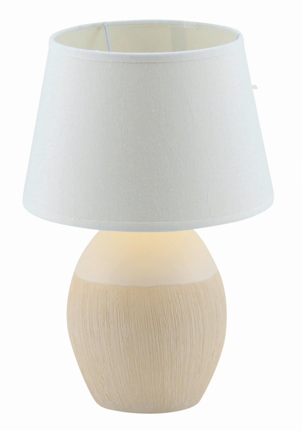 TISCHLEUCHTE 15/31 cm   - Creme/Weiß, KONVENTIONELL, Keramik/Textil (15/31cm) - Näve