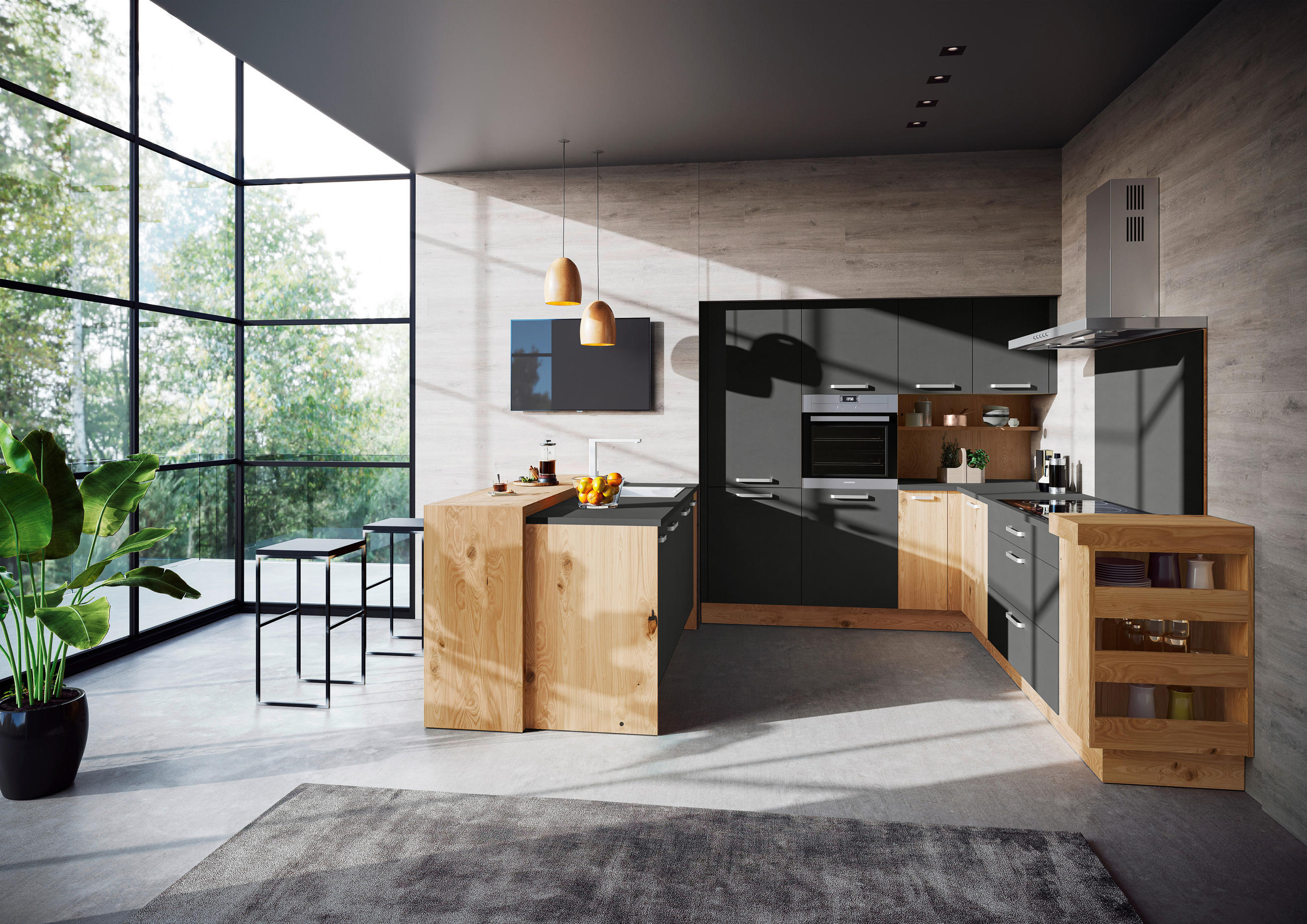 EINBAUKÜCHE EDITION 150  - Basics, Holz - OSTER