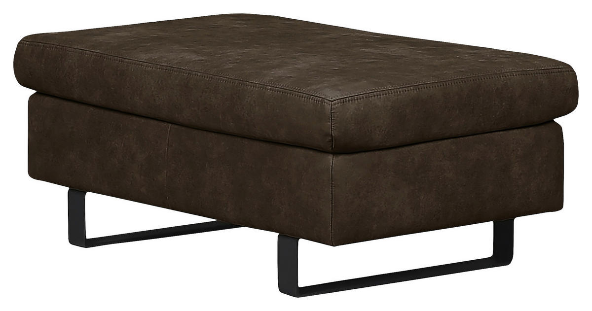 HOCKER Mikrofaser Schlammfarben  - Schlammfarben/Schwarz, Design, Textil/Metall (92/39/59cm) - MID.YOU