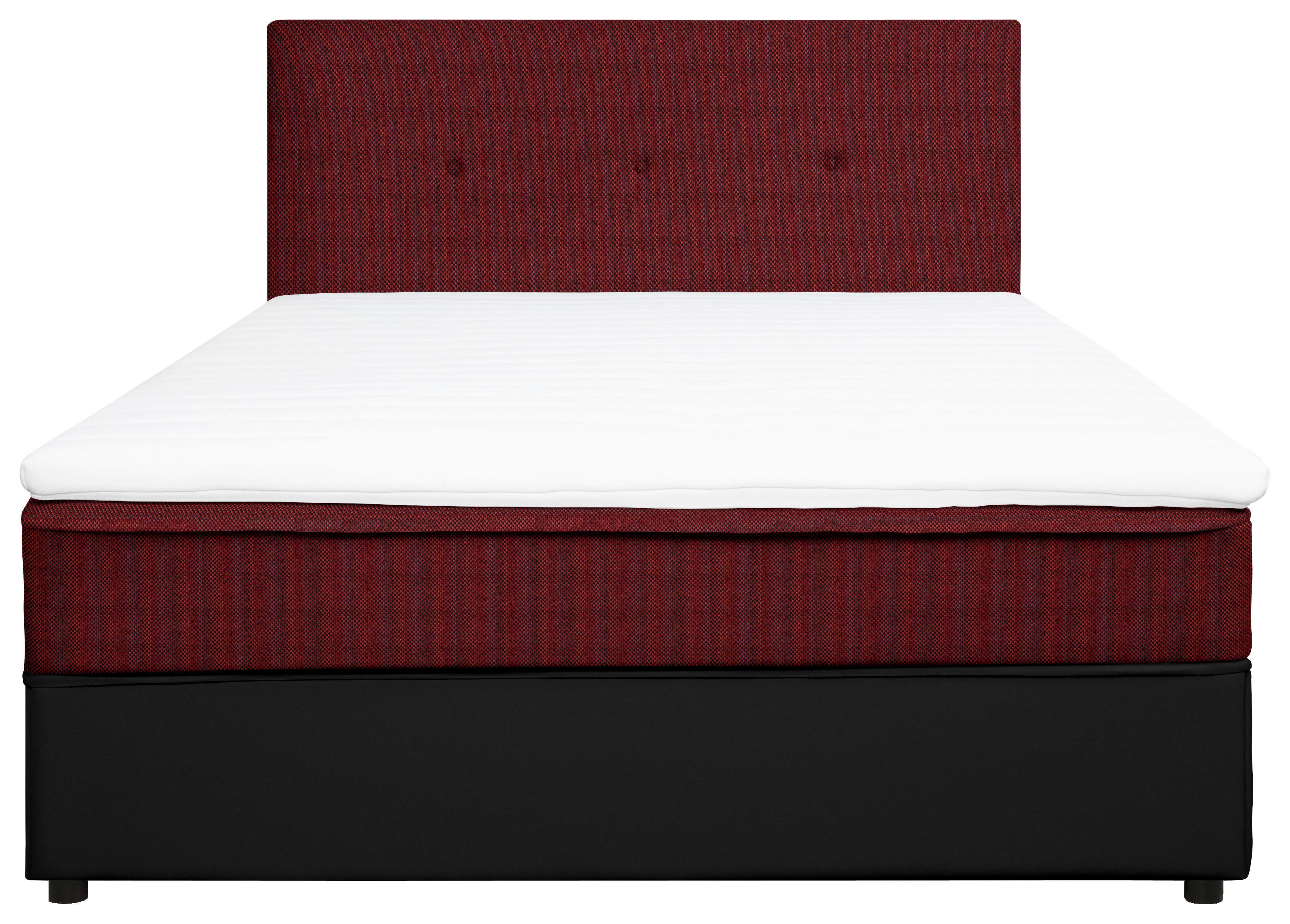 BOX-ÁGY 160/200 cm  piros, fekete  - fekete/piros, Konventionell, textil/fa (160/200cm) - Carryhome