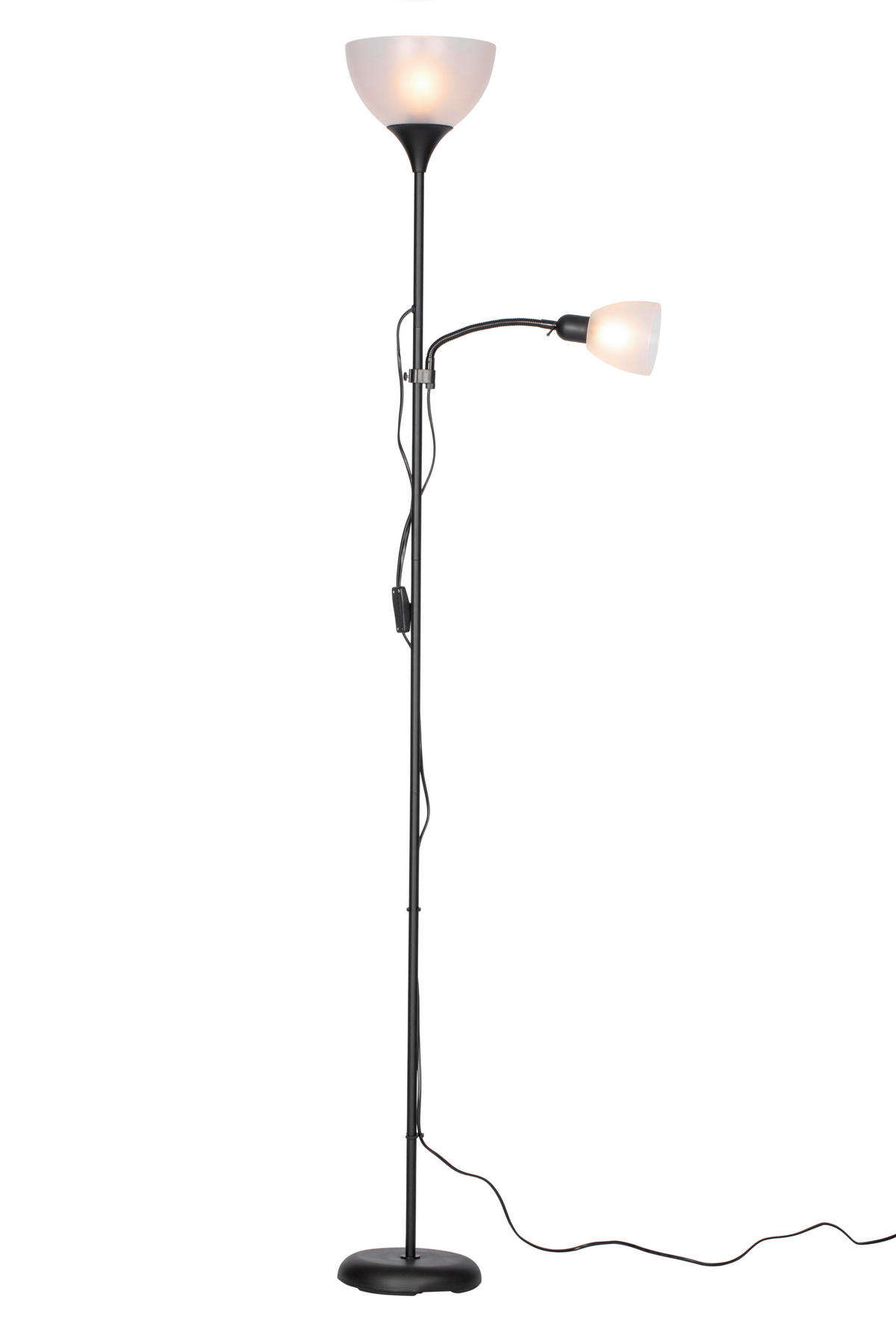 STEHLEUCHTE 42/21/180 cm    - Schwarz/Weiß, Basics, Kunststoff/Metall (42/21/180cm) - Boxxx