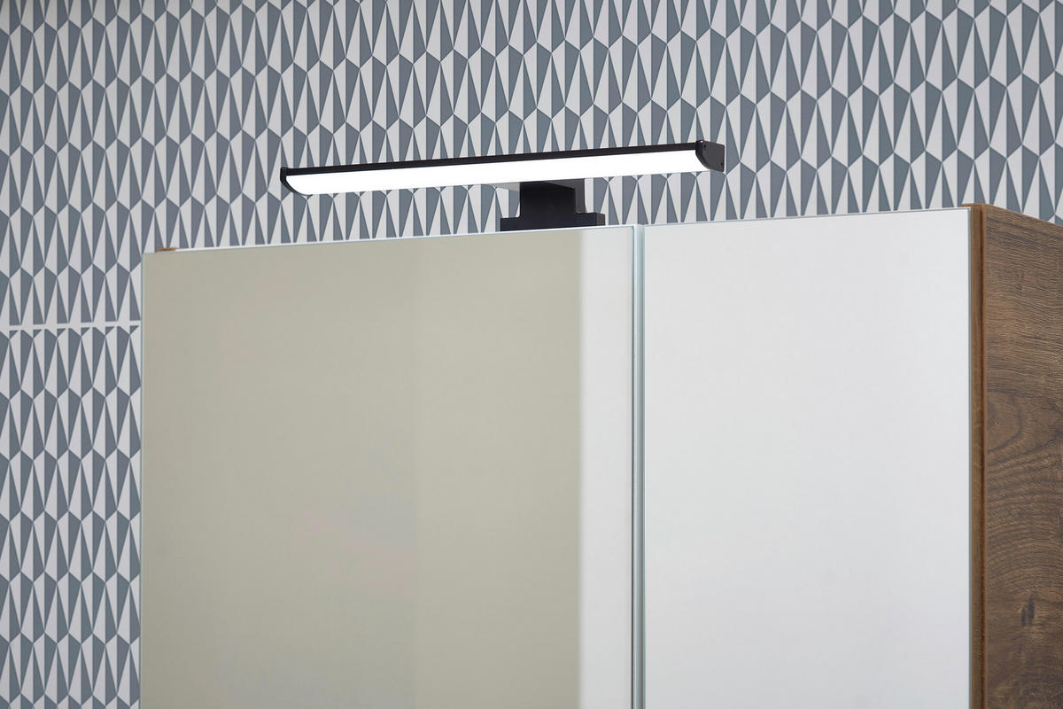 SPIEGELSCHRANK 60/70/20 cm  - Chromfarben/Eichefarben, Design, Glas/Holzwerkstoff (60/70/20cm) - Xora