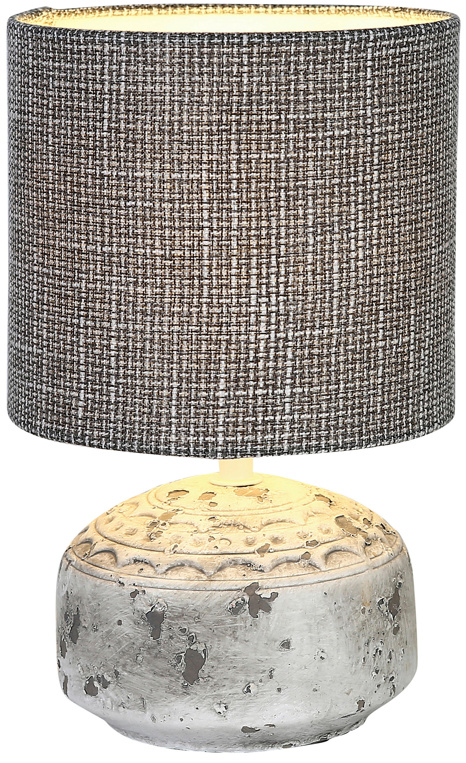 STOLNÍ LAMPA, E14, 16,5/26,5 cm  - šedá/bílá, Natur, textil/plast (16,5/26,5cm) - Marama