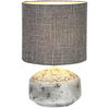 STOLNÁ LAMPA, E14, 16,5/26,5 cm  - sivá/biela, Natur, textil/plast (16,5/26,5cm) - Marama