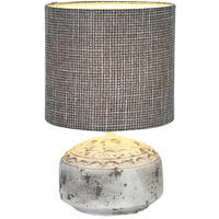 STOLNÁ LAMPA, E14, 16,5/26,5 cm  - sivá/biela, Natur, textil/plast (16,5/26,5cm) - Marama