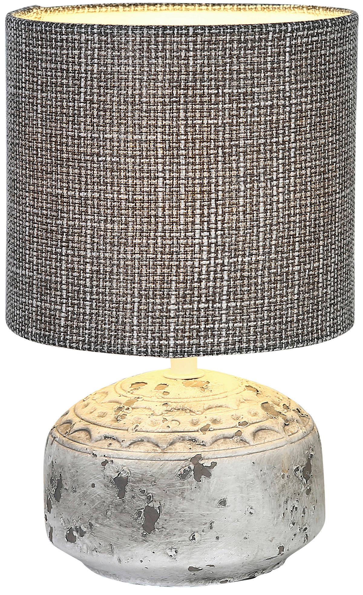 TISCHLEUCHTE 16,5/26,5 cm   - Weiß/Grau, Natur, Keramik/Kunststoff (16,5/26,5cm) - Marama