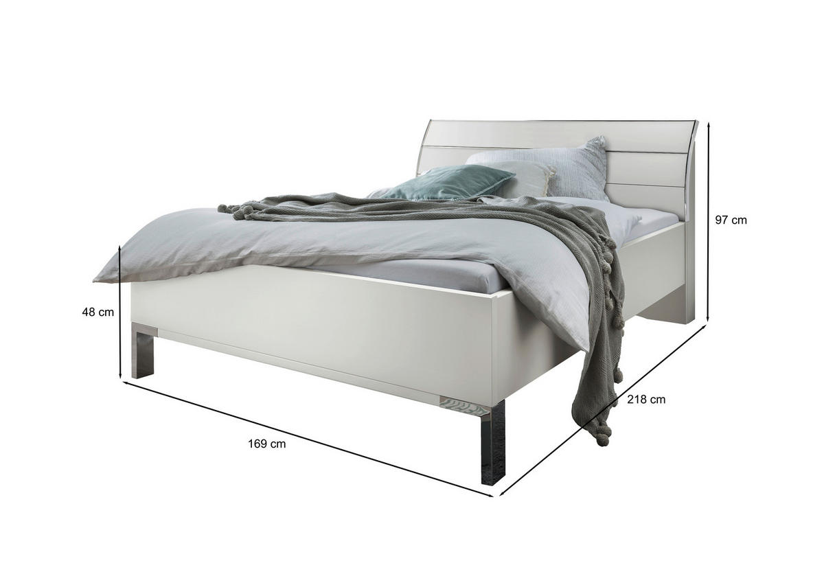 BETT 160/200 cm  in Weiß  - Chromfarben/Weiß, KONVENTIONELL, Metall (160/200cm) - Dieter Knoll