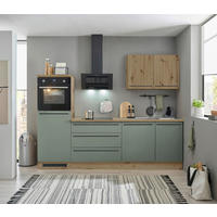 KÜCHENBLOCK 260 cm   in Grün, Eiche Artisan  - Schwarz/Eiche Artisan, Basics, Holzwerkstoff/Kunststoff (260cm) - MID.YOU