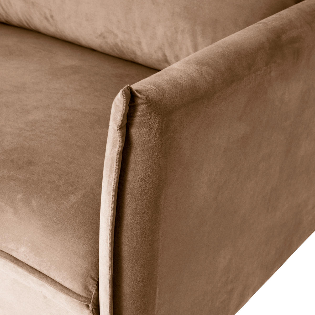 3-SITZER-SOFA JULI in Samt Dunkelbraun  - Dunkelbraun/Schwarz, Design, Holz/Textil (203/86/100cm) - P & B