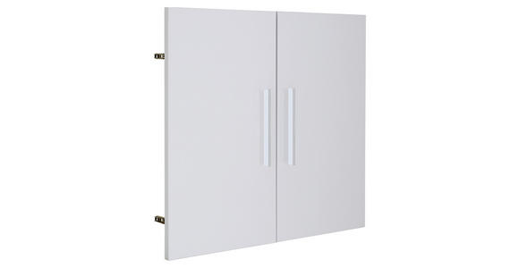 TÜR - Silberfarben/Weiß, KONVENTIONELL, Holzwerkstoff/Metall (75,6/68,1cm) - Voleo