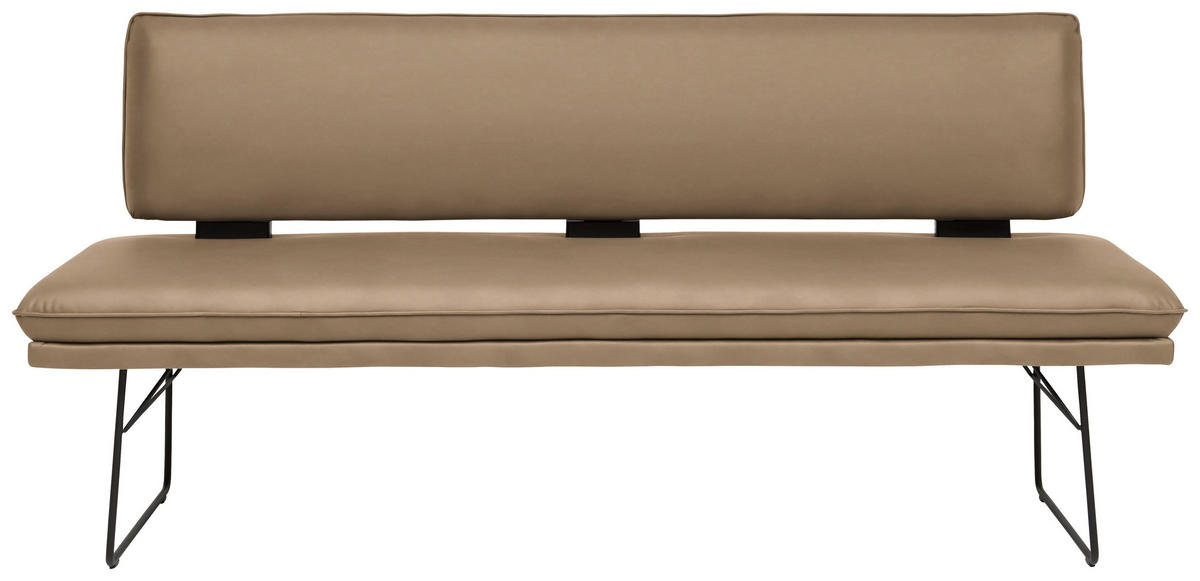 SITZBANK in Metall, Textil Schwarz, Sandfarben  - Sandfarben/Schwarz, Design, Textil/Metall (195/91/65cm) - Dieter Knoll