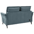 2-SITZER-SOFA Graublau Echtleder  - Graublau/Schwarz, KONVENTIONELL, Leder/Metall (178/103/92cm) - Dieter Knoll