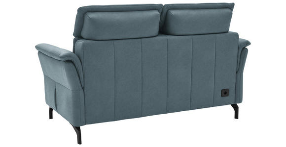 2-SITZER-SOFA Graublau Echtleder  - Graublau/Schwarz, KONVENTIONELL, Leder/Metall (178/103/92cm) - Dieter Knoll