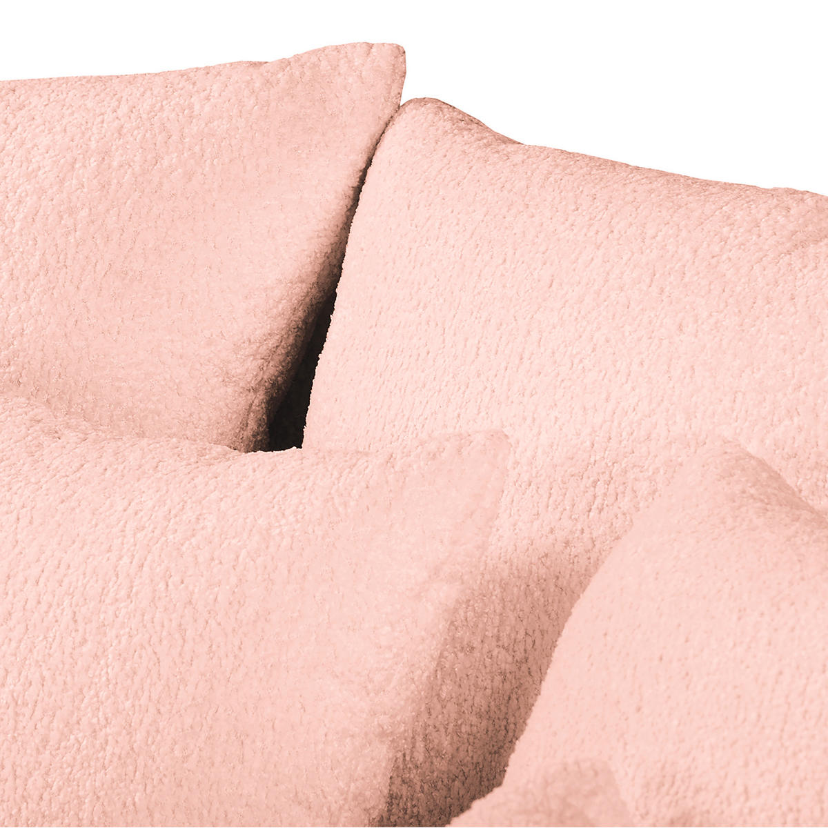 BIGSOFA in Teddystoff Rosa  - Schwarz/Rosa, Design, Kunststoff/Textil (284/94/148cm) - Livetastic