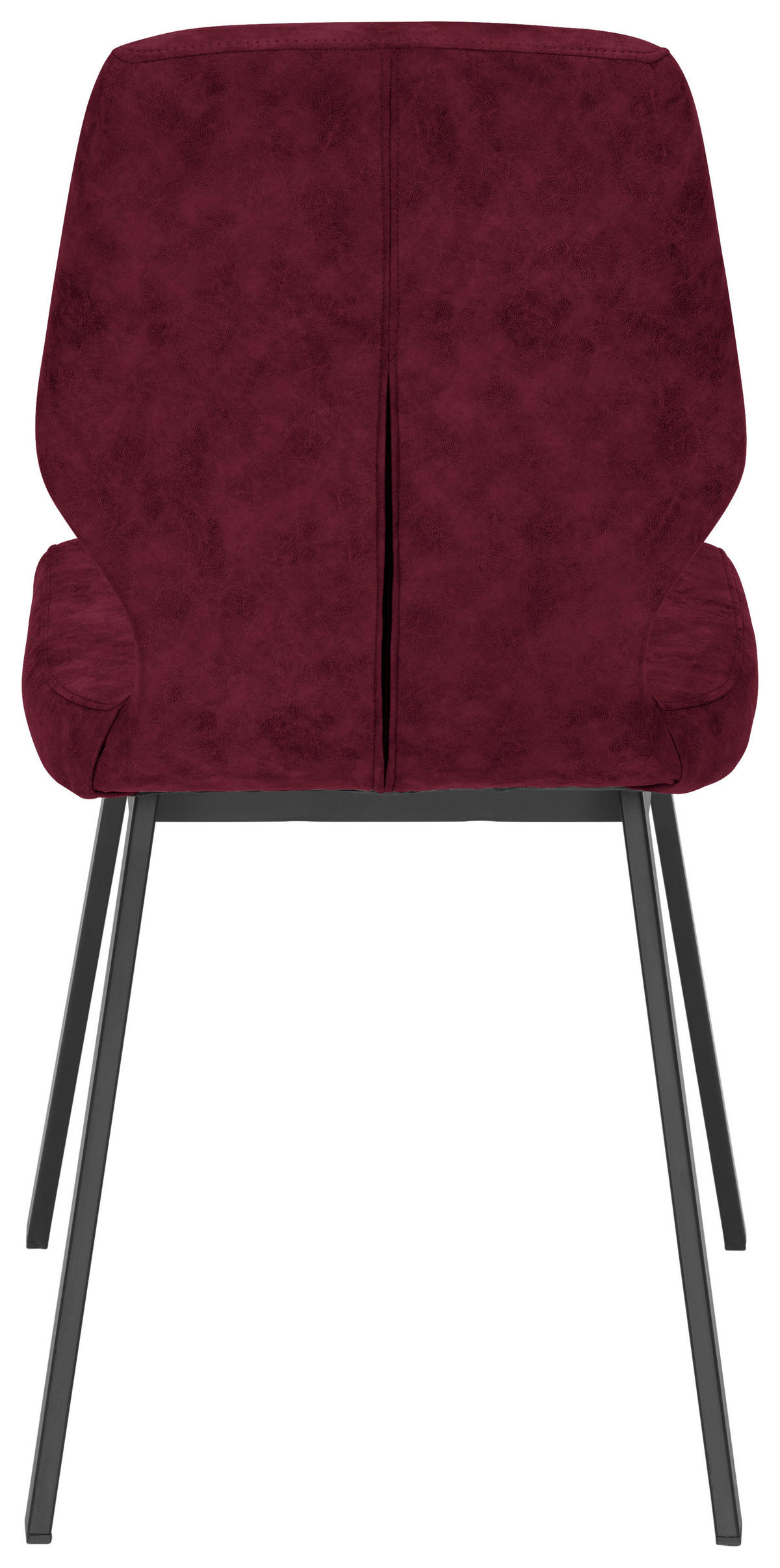 STUHL  in Eisen Mikrofaser  - Schwarz/Dunkelrot, Modern, Textil/Metall (46/91/61cm) - Venda
