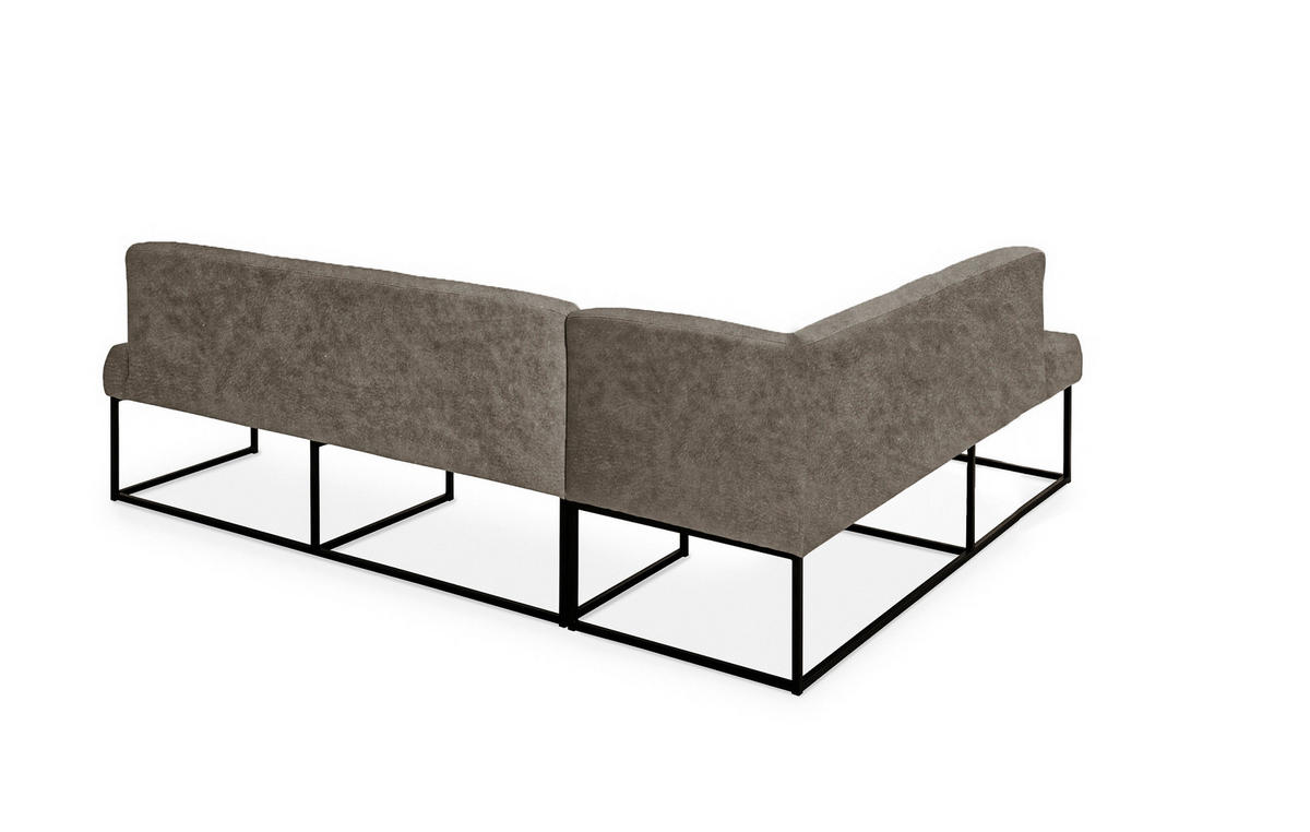 UGAONA KLUPA  siva   - siva/crna, Moderno, drvo/metal (265/199cm) - Livetastic