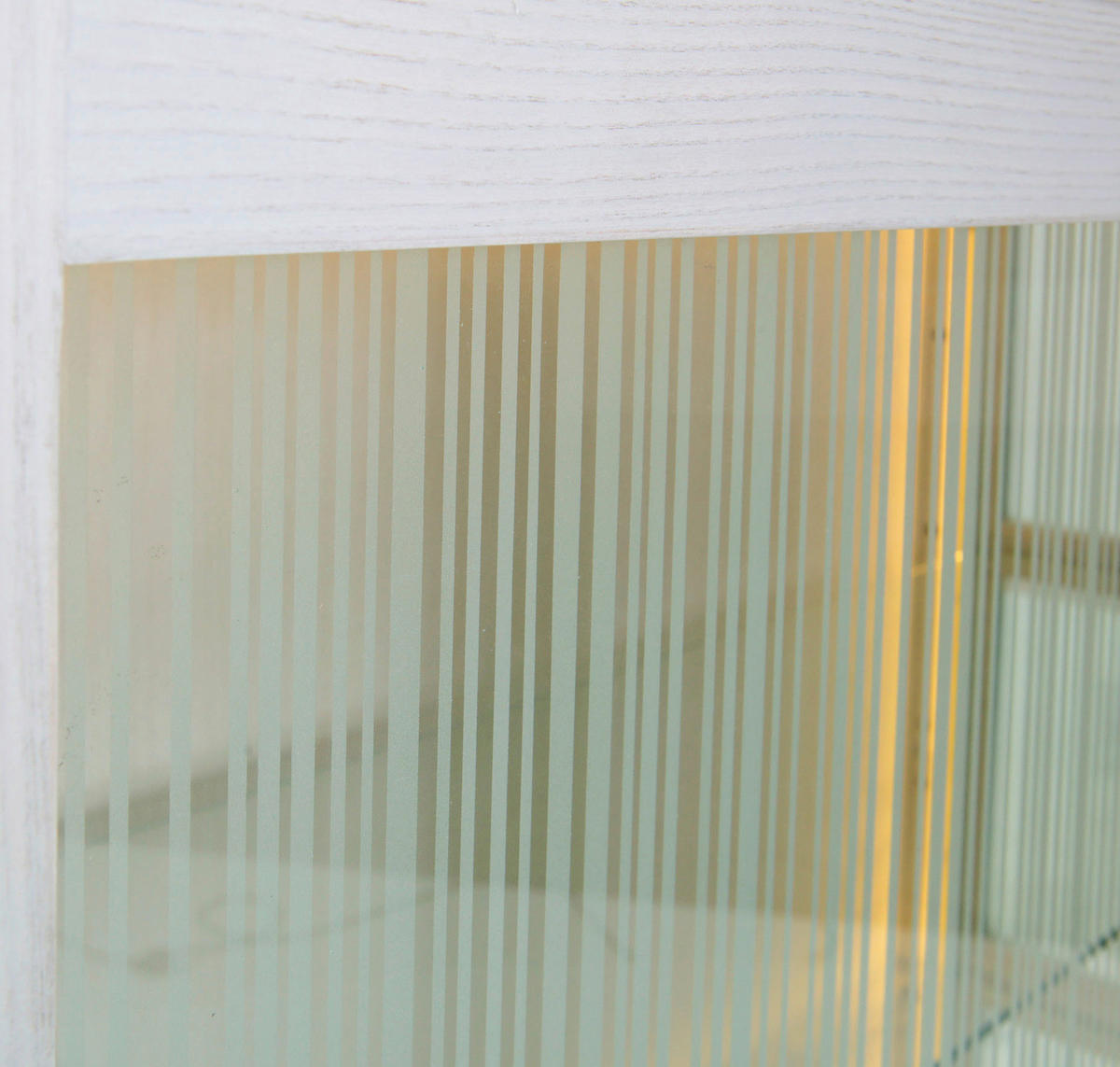 VITRINE  in furniert, massiv Esche Weiß  - Weiß, MODERN, Glas/Holz (100/160/43cm) - Lomoco