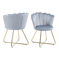 STUHL-SET 2 Stück  in Samt  - Goldfarben/Hellgrau, MODERN, Textil/Metall (69,5/85/66cm) - Livetastic