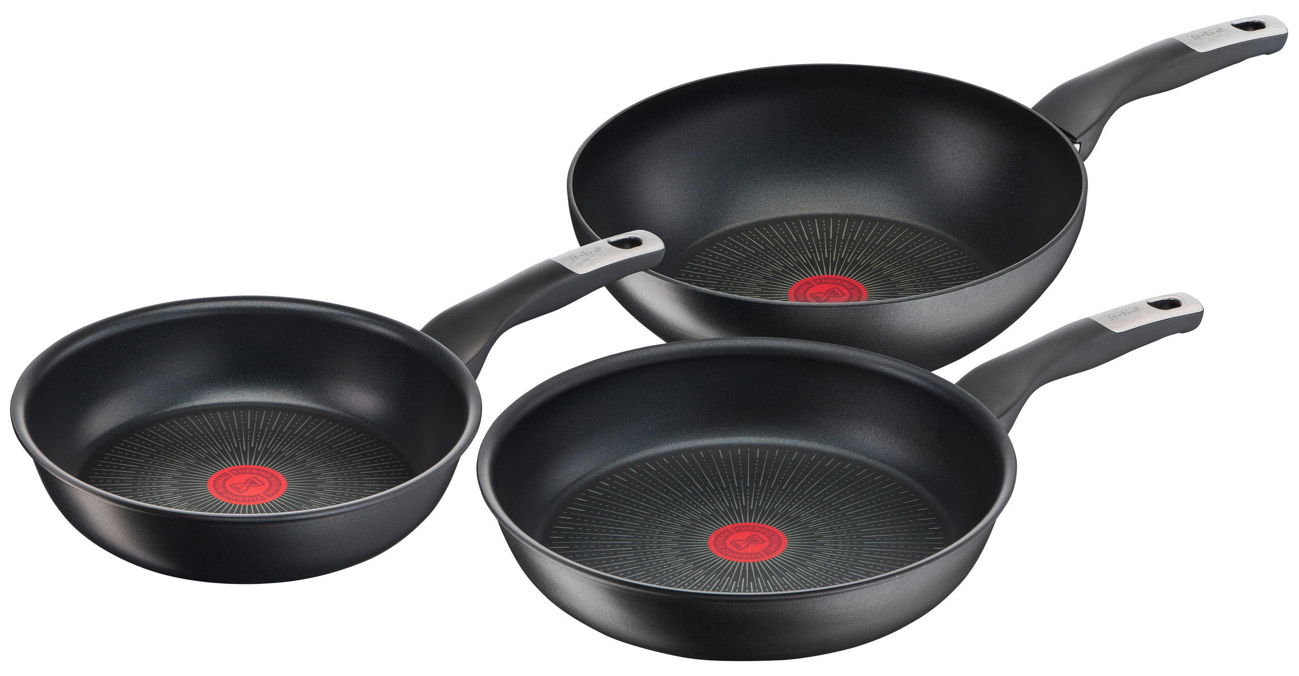 PFANNENSET 3-teilig  - Schwarz, Basics, Metall - Tefal