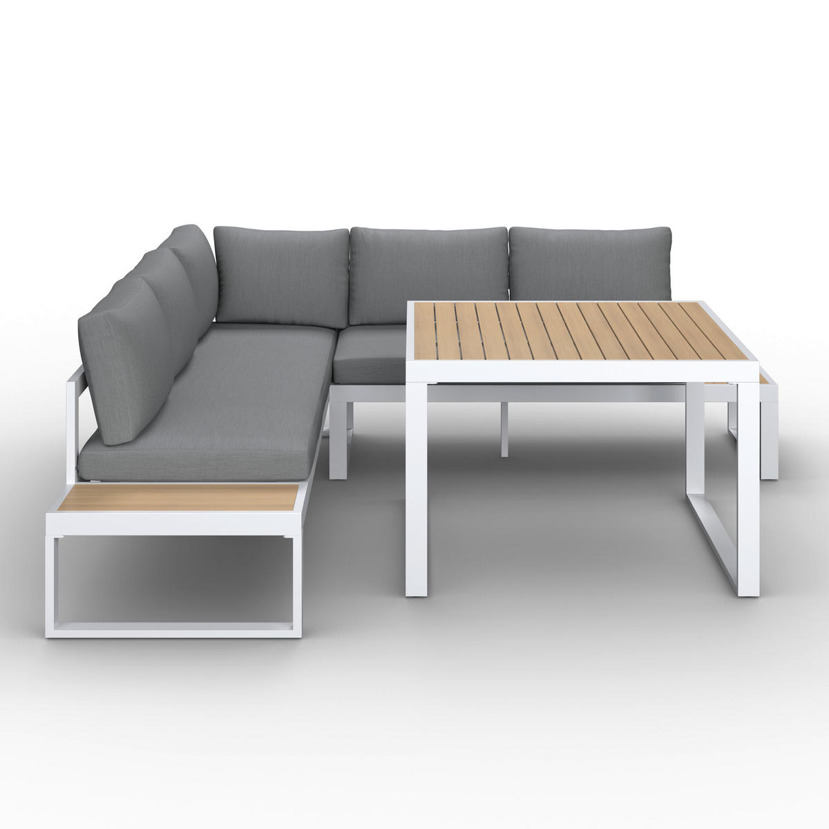 BAŠT. GARNITURA ZA RUČAVANJE 3 dela  - siva/prirodna boja, Moderno, metal/tekstil - Bessagi Garden