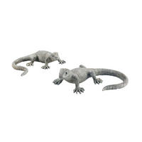 DEKOR GEKKÓ - ezüstszínű, Basics, műanyag (17/12/5cm) - Ambia Home