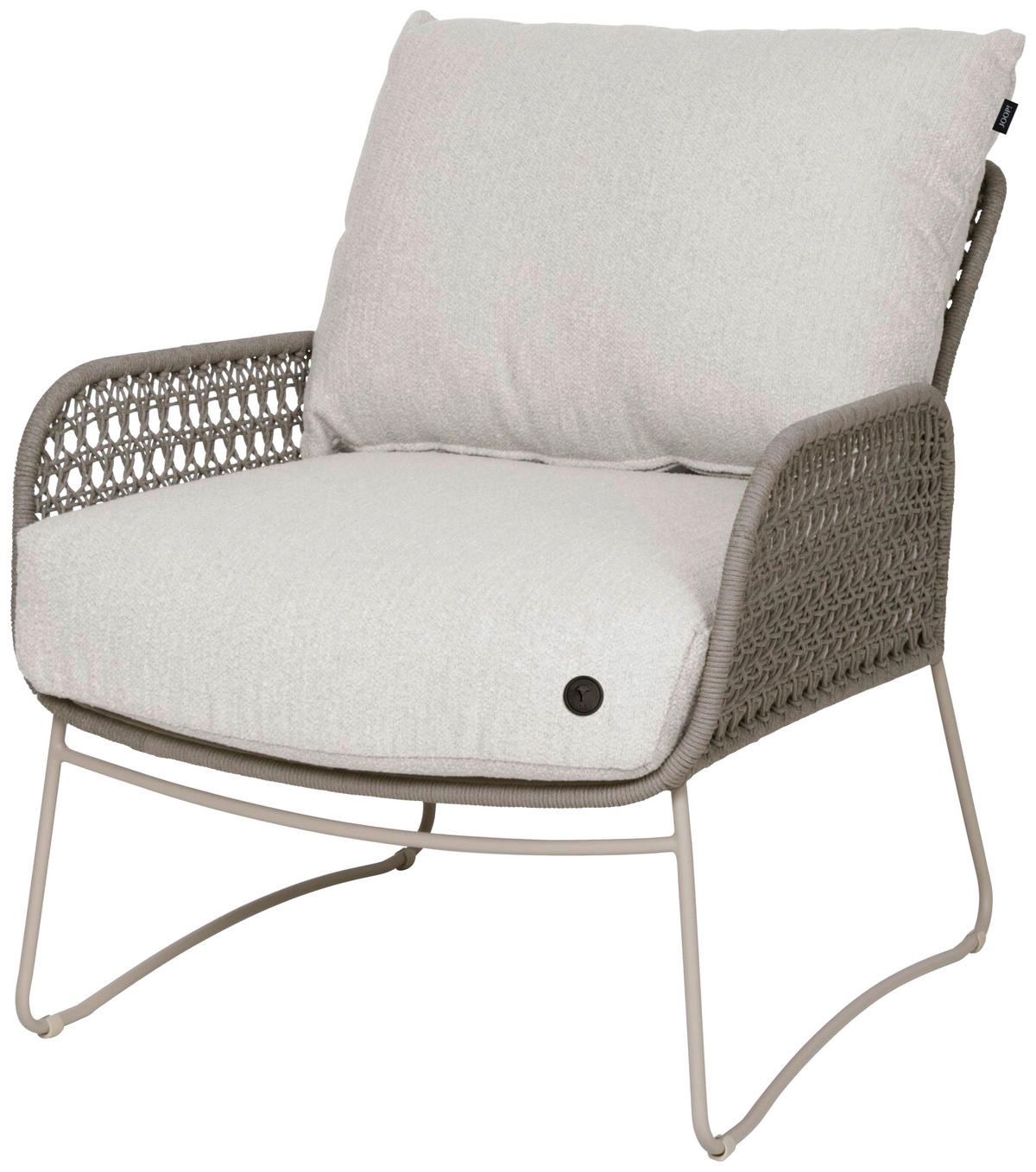 LOUNGESESSEL Creme, Naturfarben Edelstahl  - Creme/Naturfarben, Basics, Textil/Metall (69,5/80/81,5cm) - Joop!