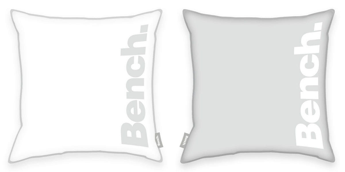 KISSENHÜLLE 50/50 cm  - Weiß/Grau, KONVENTIONELL, Textil (50/50cm) - Bench
