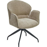 ARMLEHNSTUHL  Sitzfläche 360° drehbar Webstoff  - Schwarz/Grau, MODERN, Holz/Textil (60/86/61cm) - MID.YOU