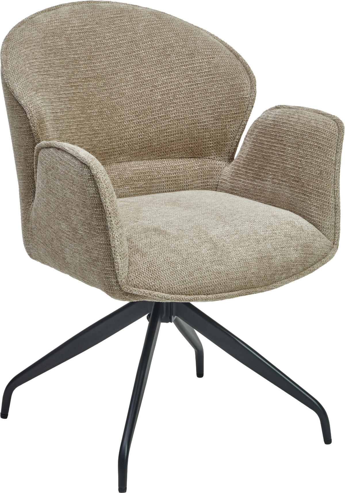 ARMLEHNSTUHL  Sitzfläche 360° drehbar Webstoff  - Schwarz/Grau, MODERN, Holz/Textil (60/86/61cm) - MID.YOU