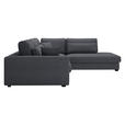 ECKSOFA in Cord Graphitfarben  - Schwarz/Graphitfarben, KONVENTIONELL, Kunststoff/Textil (314/250cm) - Carryhome