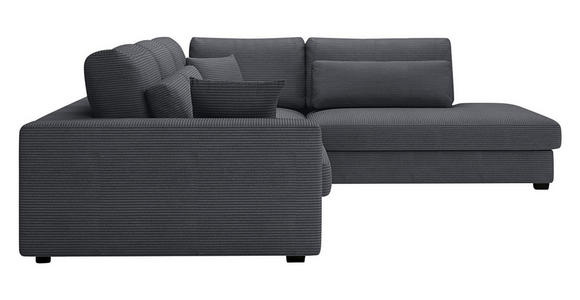 ECKSOFA in Cord Graphitfarben  - Schwarz/Graphitfarben, KONVENTIONELL, Kunststoff/Textil (314/250cm) - Carryhome