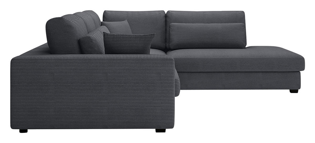 ECKSOFA in Cord Graphitfarben  - Schwarz/Graphitfarben, Konventionell, Kunststoff/Textil (314/250cm) - Carryhome
