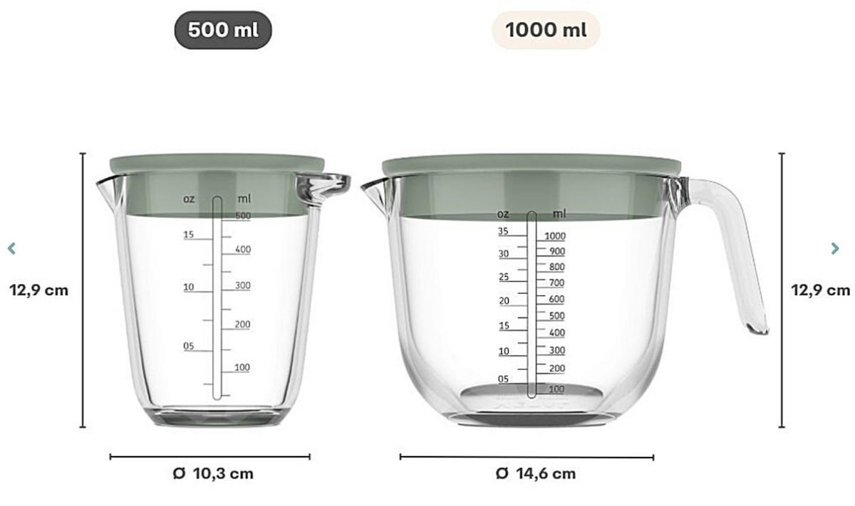MESSBECHER - Transparent/Creme, KONVENTIONELL, Glas/Kunststoff (1l) - Mepal