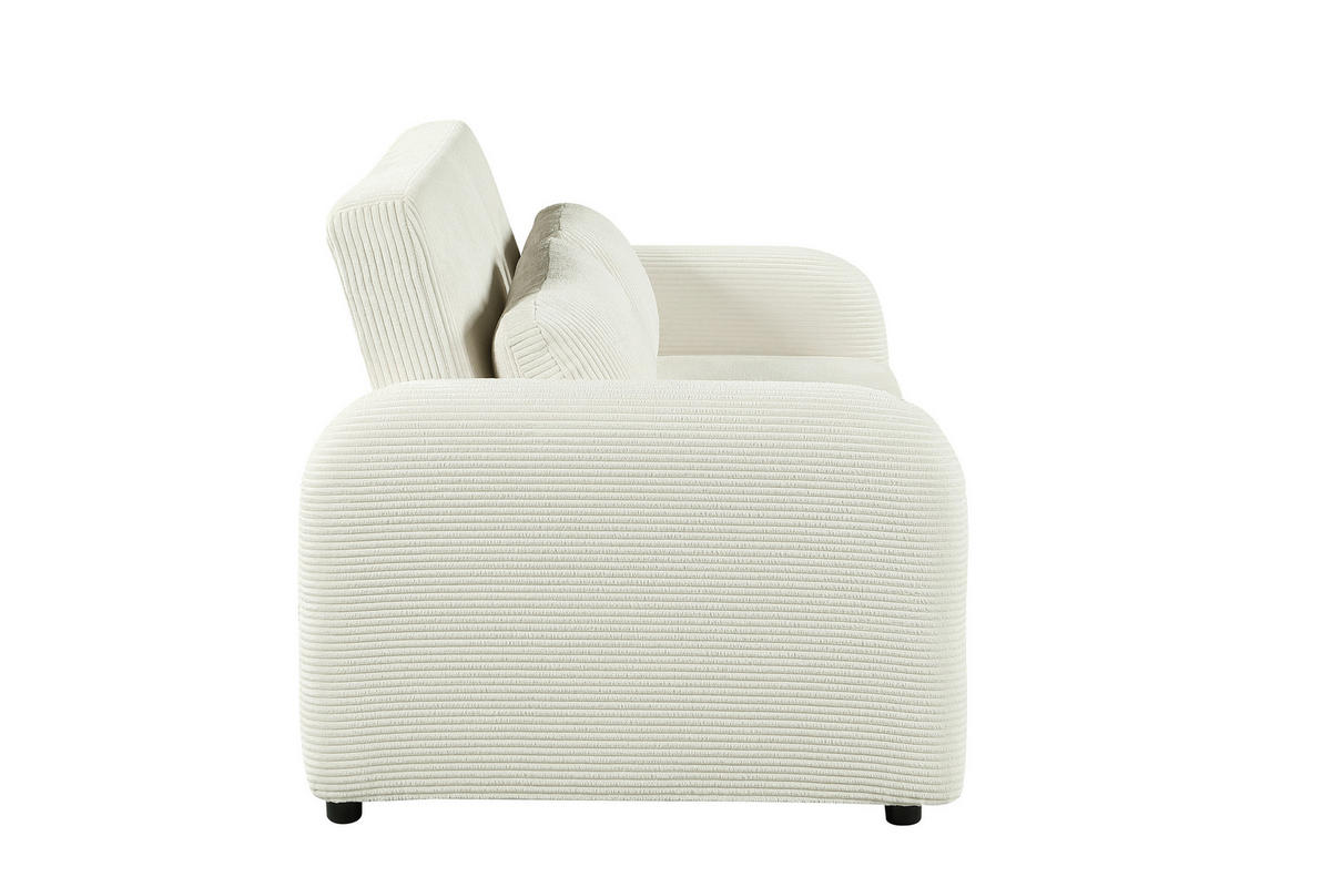 SCHLAFSOFA Cord Creme  - Creme/Schwarz, Design, Kunststoff/Textil (150/86/90cm) - MID.YOU